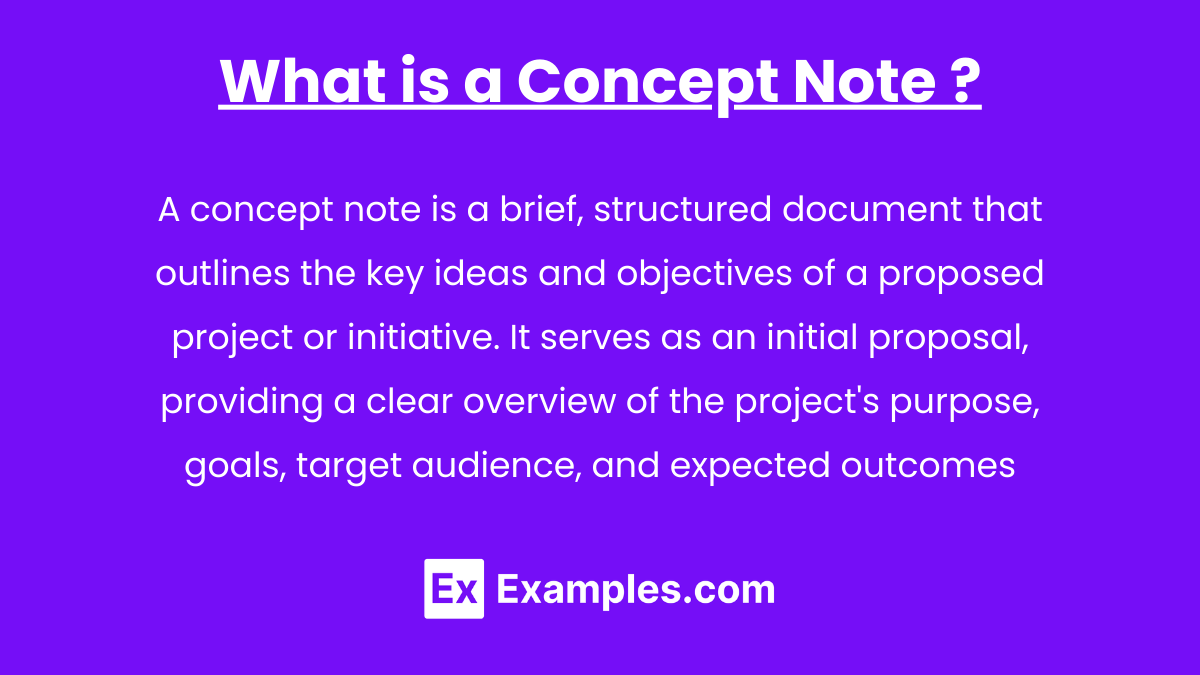 What is a Concept Note