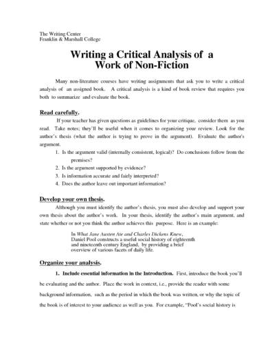 writing a critical analysis guidelines