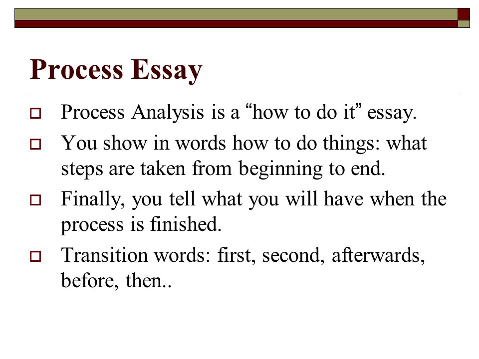 Sample of process essay
