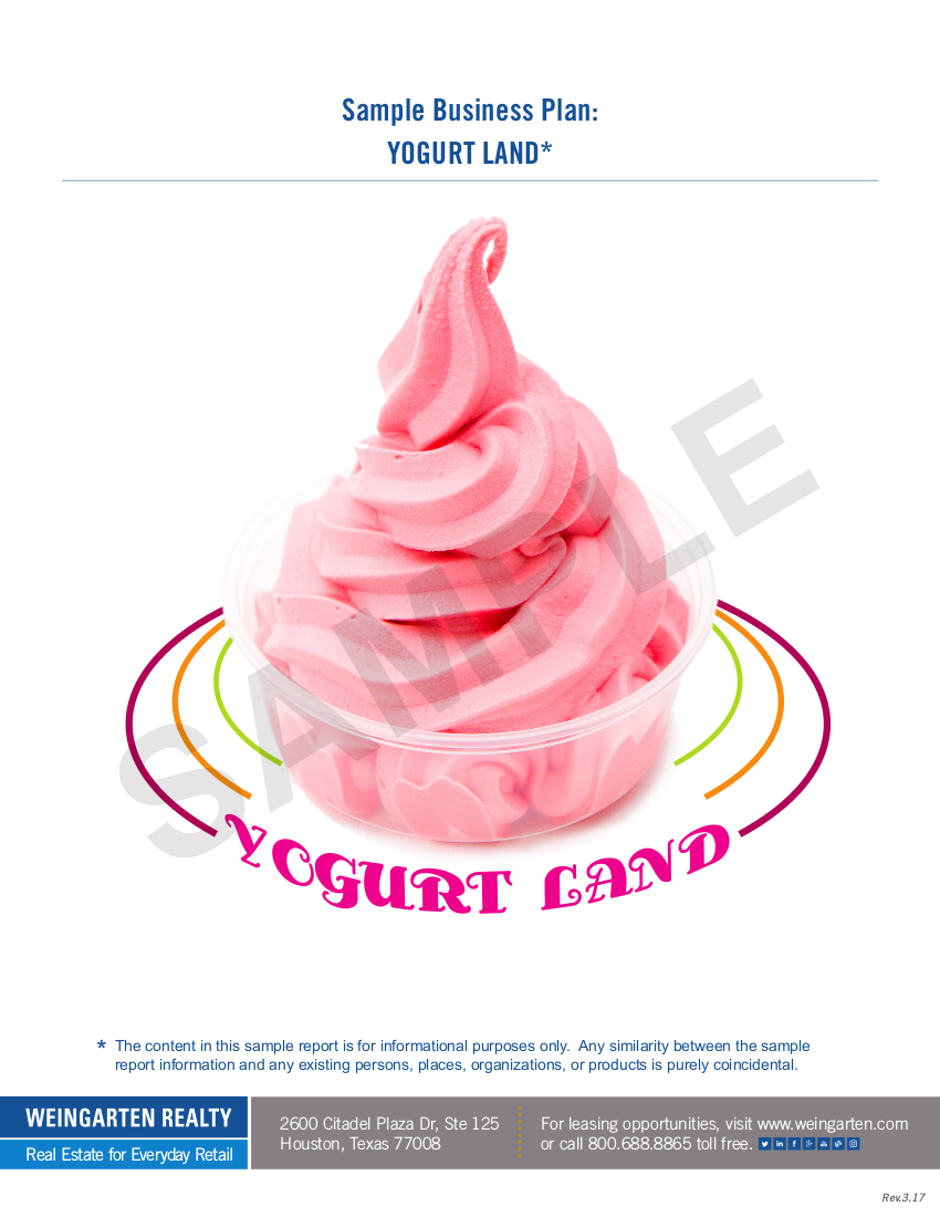 yogurt sample business plan