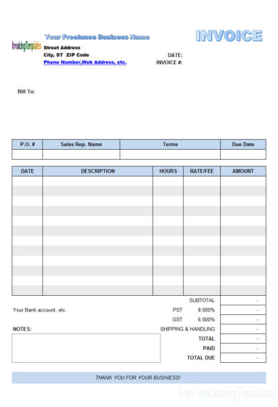 Freelance Invoice Examples - 21+ PDF, Word | Examples