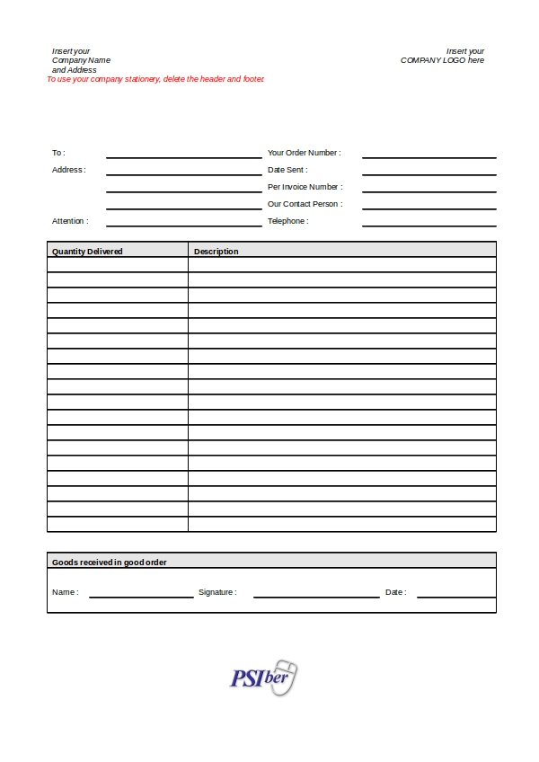 9+ Delivery Slip Example and Template XLSX, DOC, PDF Examples