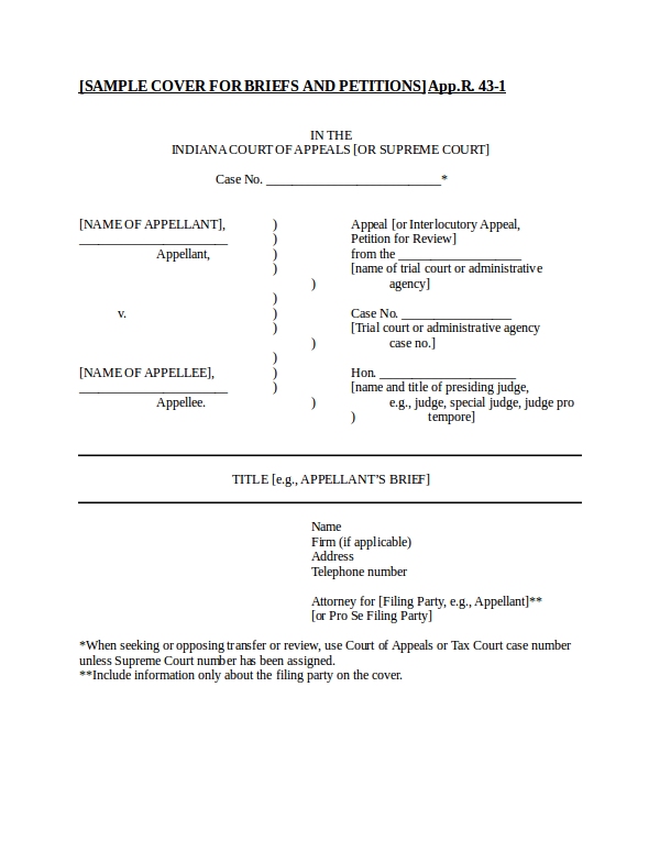 outline format for legal briefs