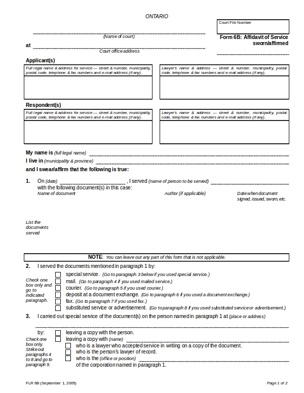 8+ Affidavit of Service Form Examples - DOC, PDF | Examples