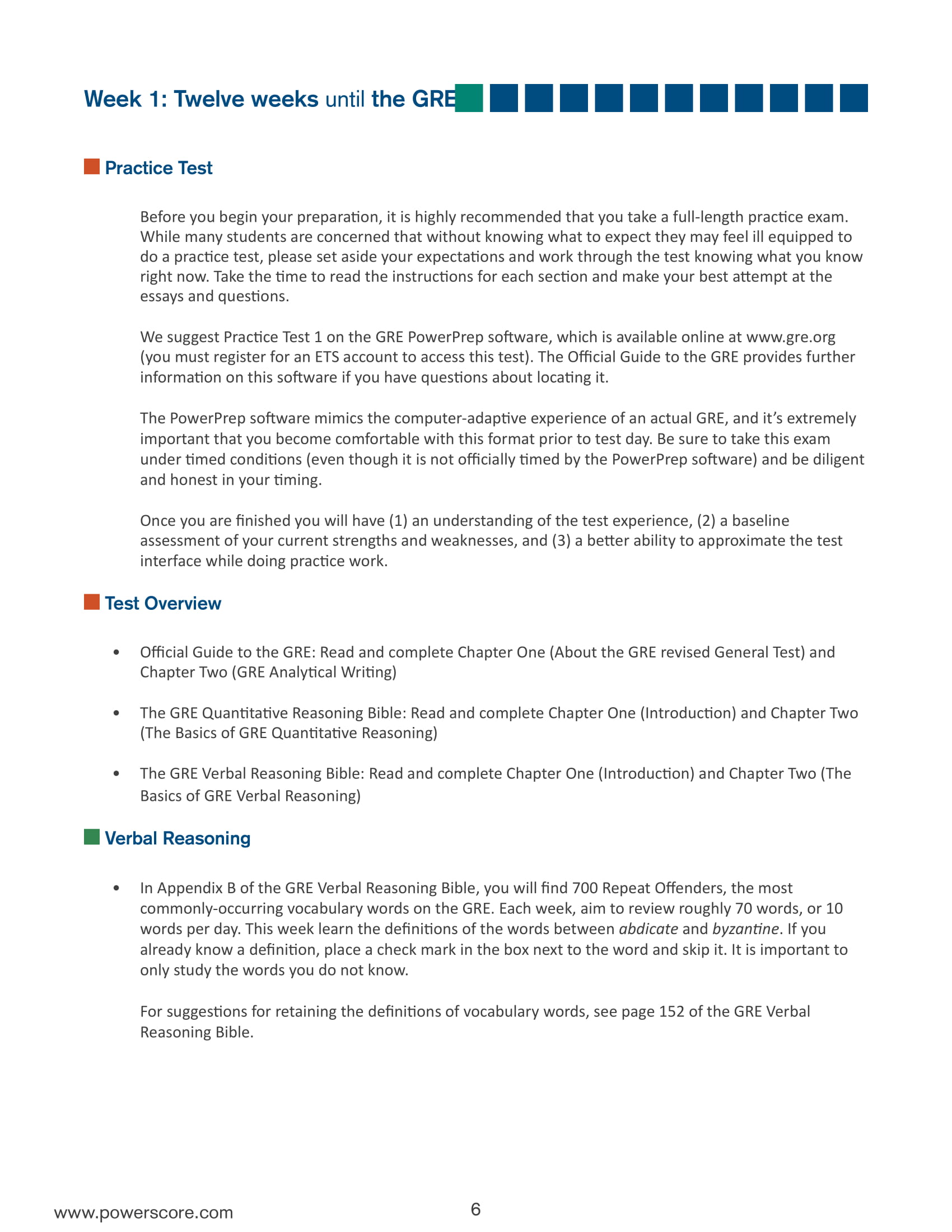 12 Week Study Plan Example