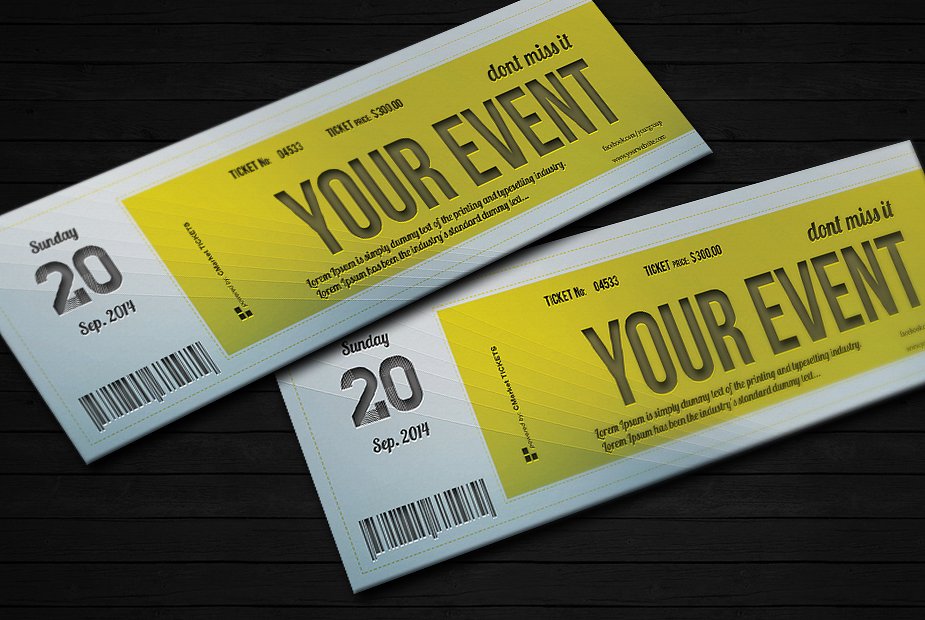 Elegant Event Ticket - 23+ Examples, Format, Sample | Examples