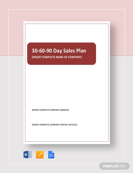 30 60 90 day sales plan example