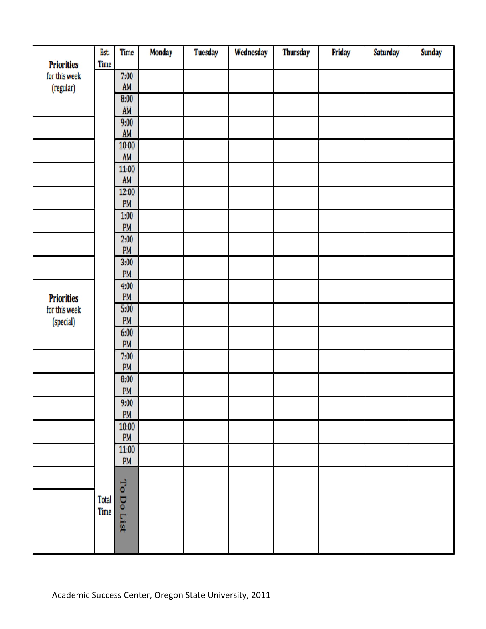 7 Day Study Plan Example