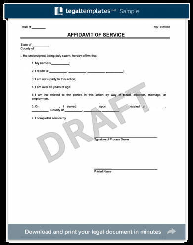 affidavit of service 