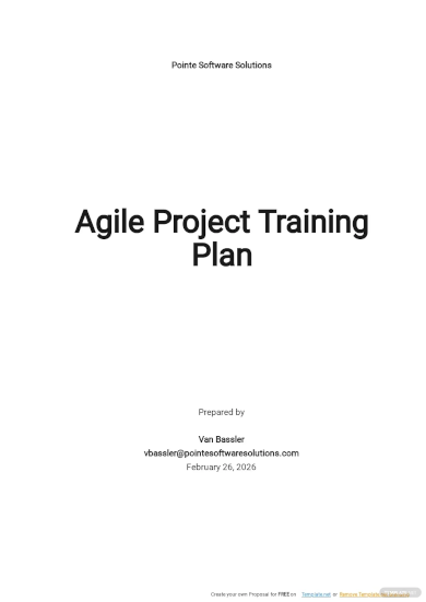 agile project training plan template