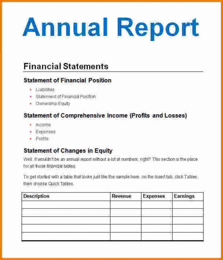 How To Write An Annual Report Template