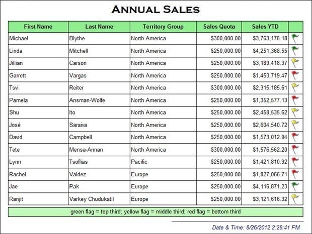 Annual Sales Report Example