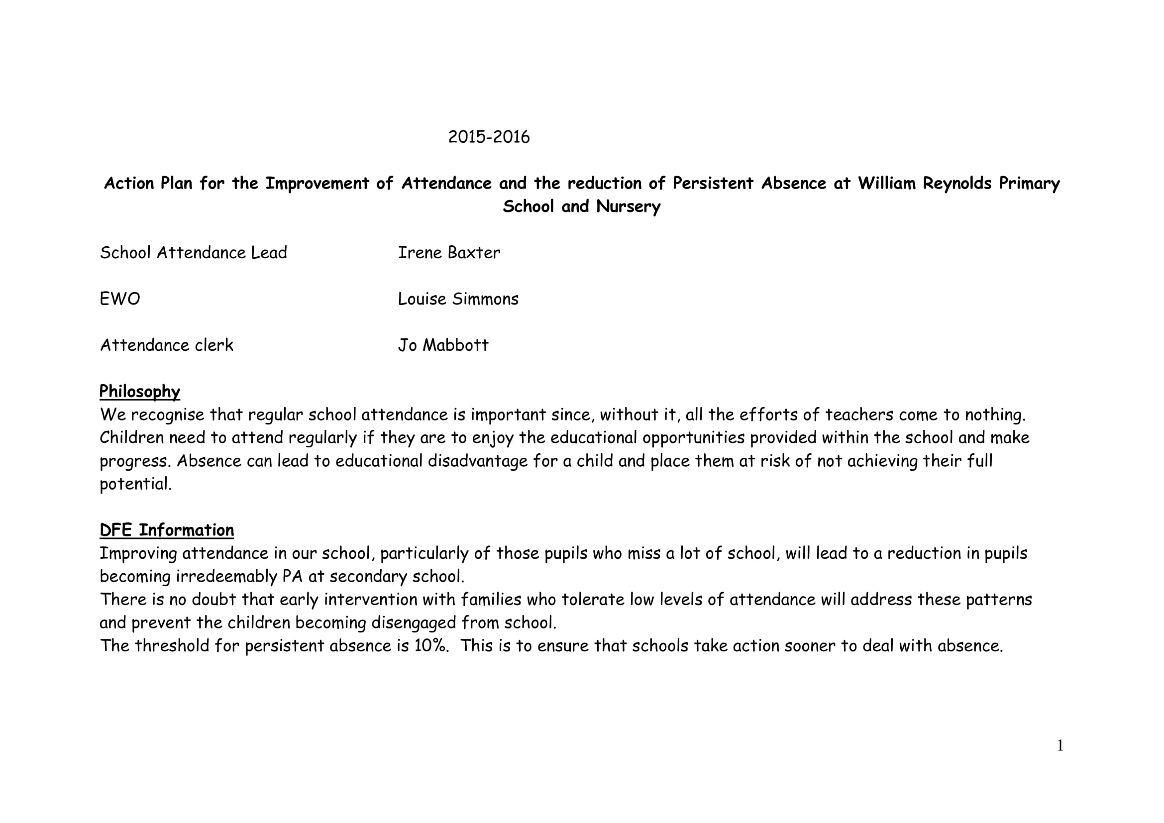 corrective action for attendance sample