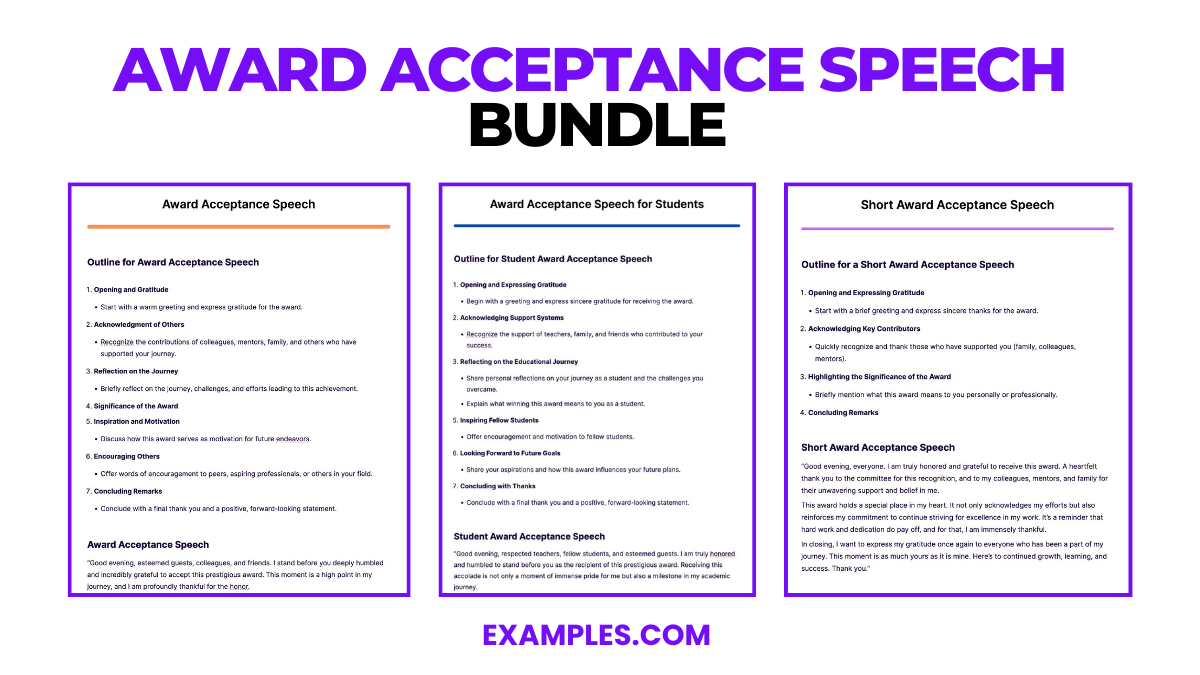 Award Acceptance Speech Bundle