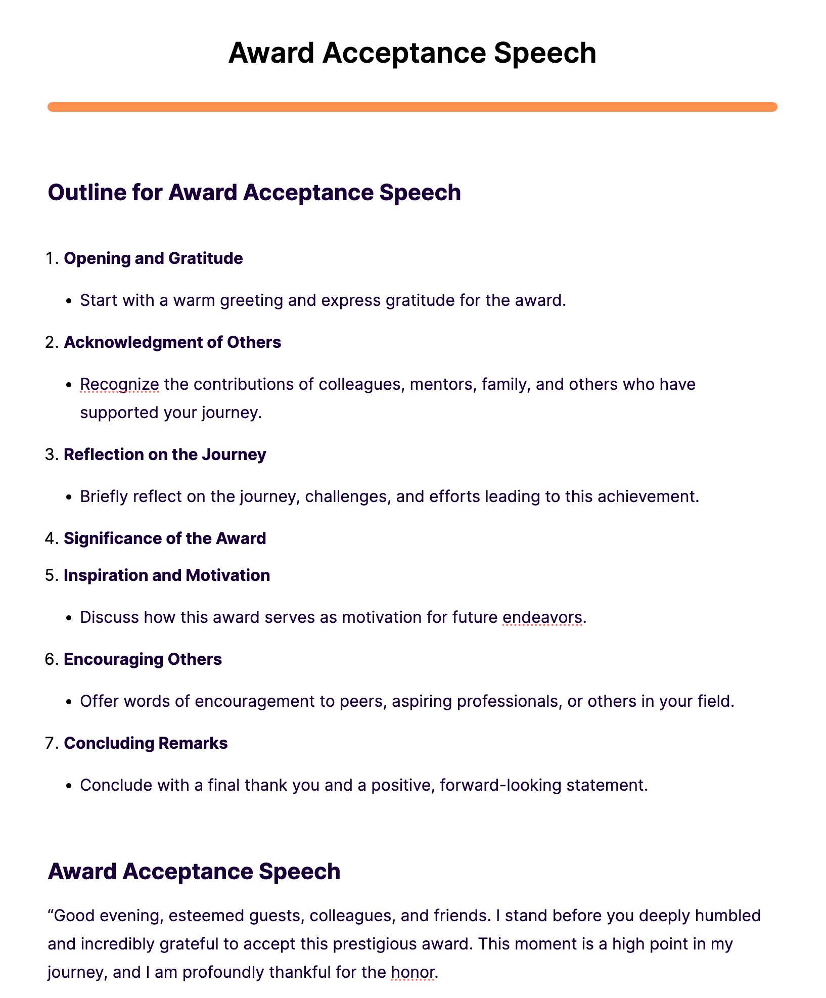 Award Acceptance Speech
