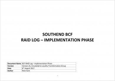 BCF RAID Log Example