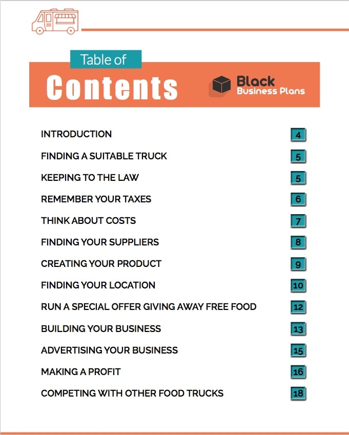 Free Food Truck Business Plan Pdf