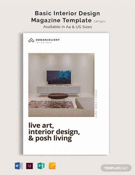 basic interior design magazine template