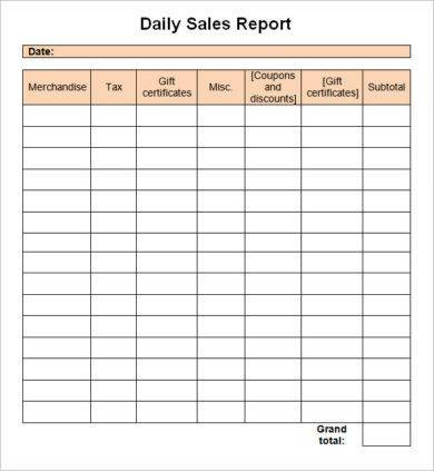 excel sales report PDF,   Daily 13  Word Examples  Report Examples Sales