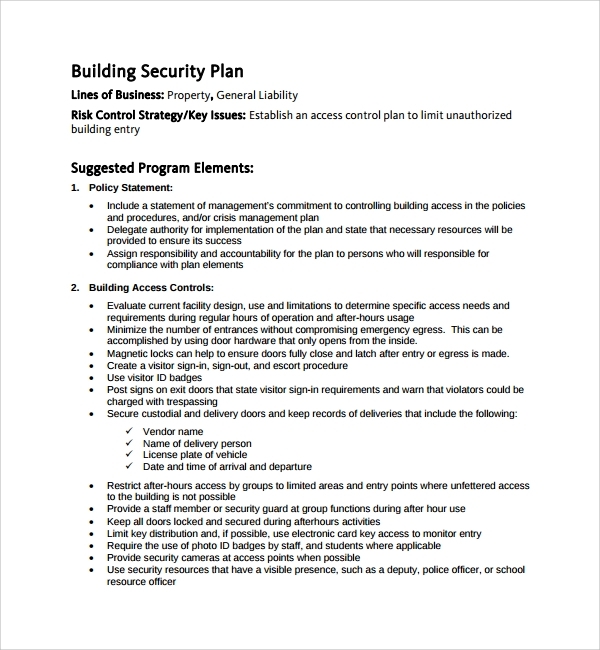 Security Operational Plan - 9+ Examples, Format, Pdf | Examples