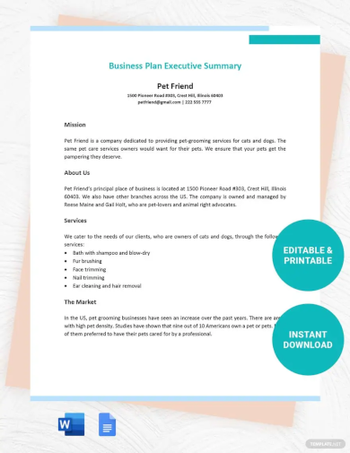 business plan executive summary template1