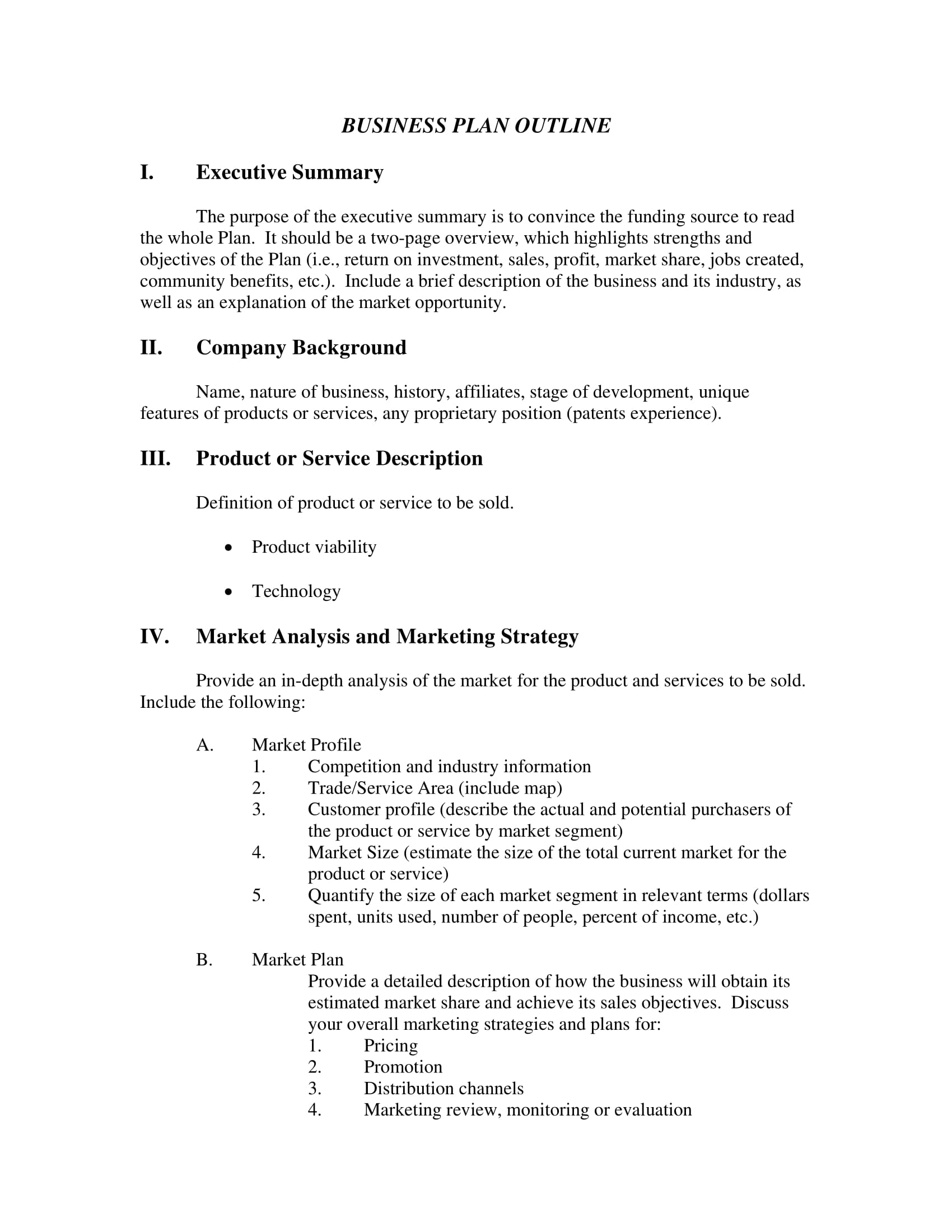 operational setup for business plan