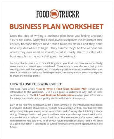 food stall business plan pdf