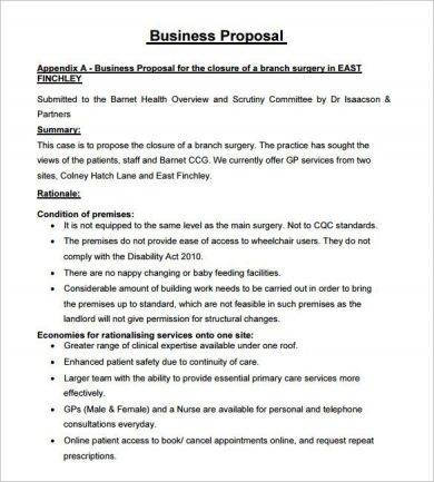 business proposal format for catering business example1