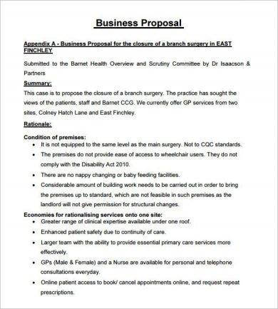 Business Proposal Format for Catering Business Example