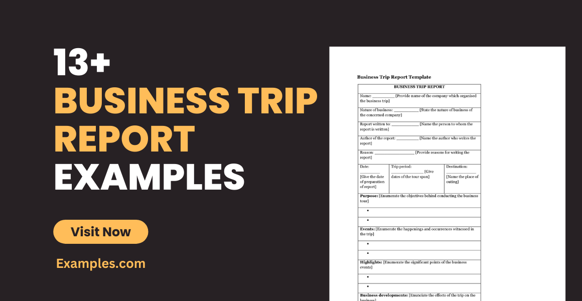 business trip report template free