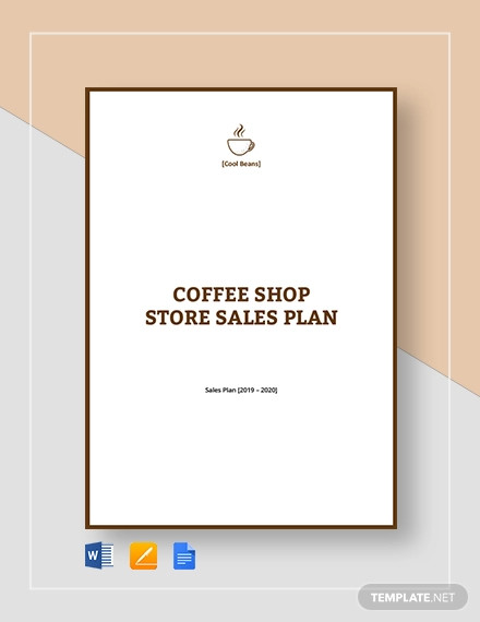 cafe coffee shop sales plan template