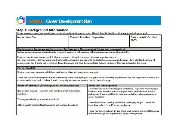 Career Development Plan Sample