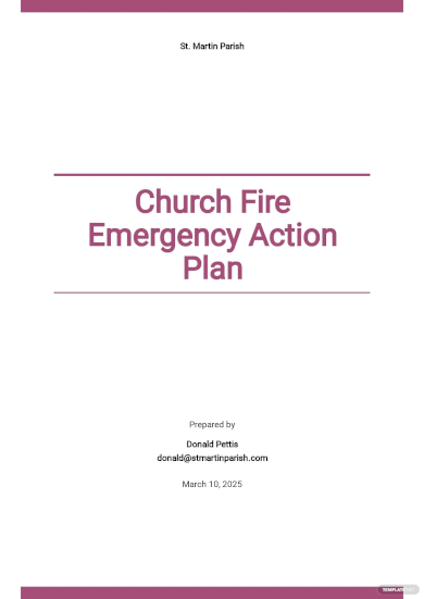 church emergency action plan template