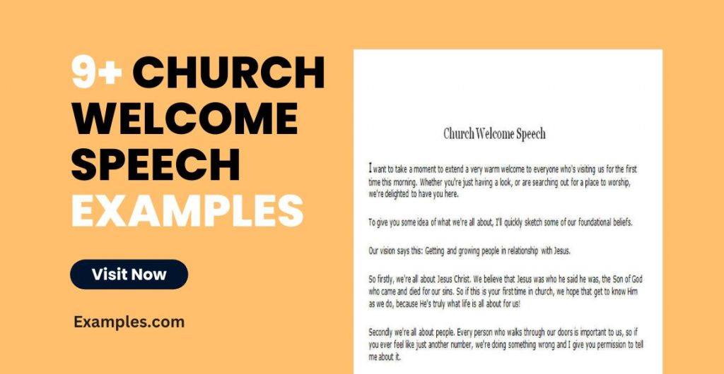 Church Welcome Speech Examples