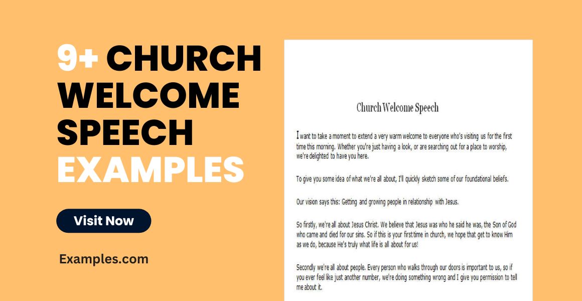 church welcome speech examples