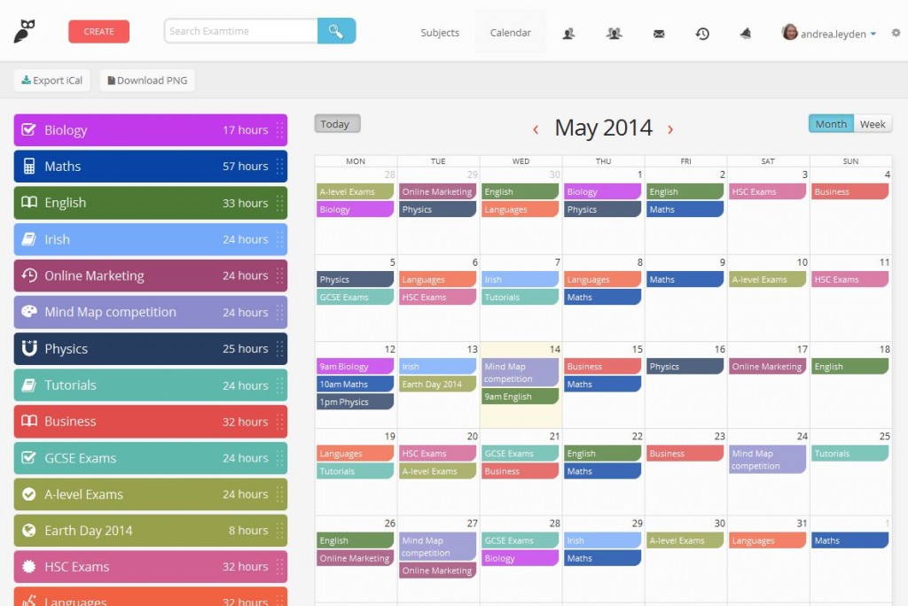 Colorful Study Plan Example