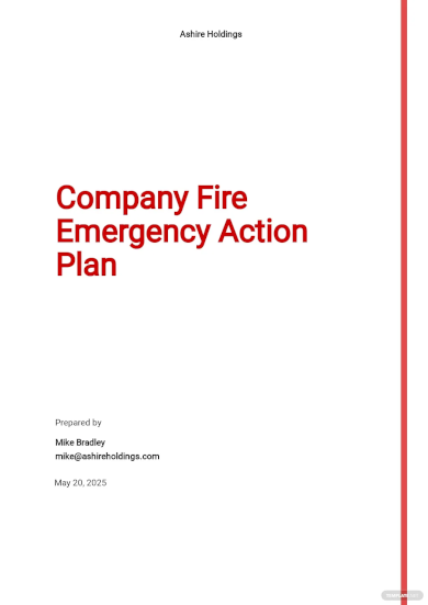 company emergency action plan template