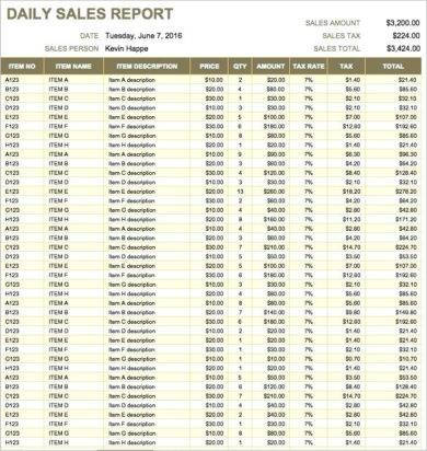 comprehensive daily sales report template1