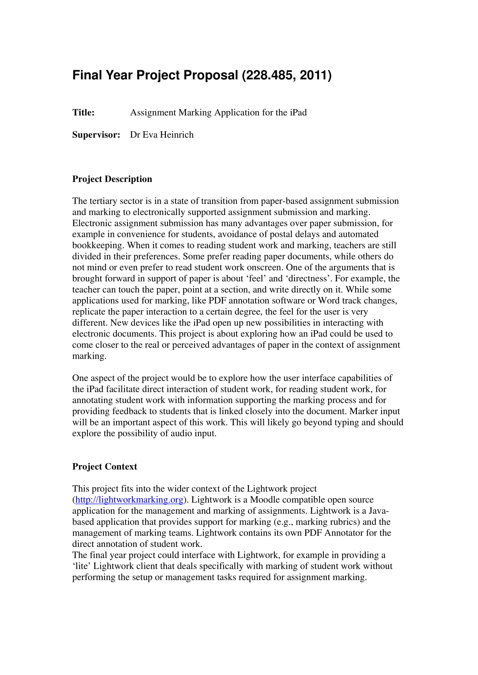 sample project proposal for thesis