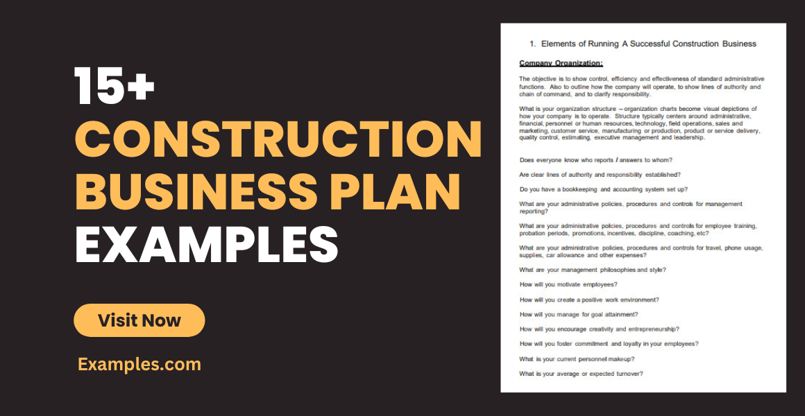 construction business plan examples