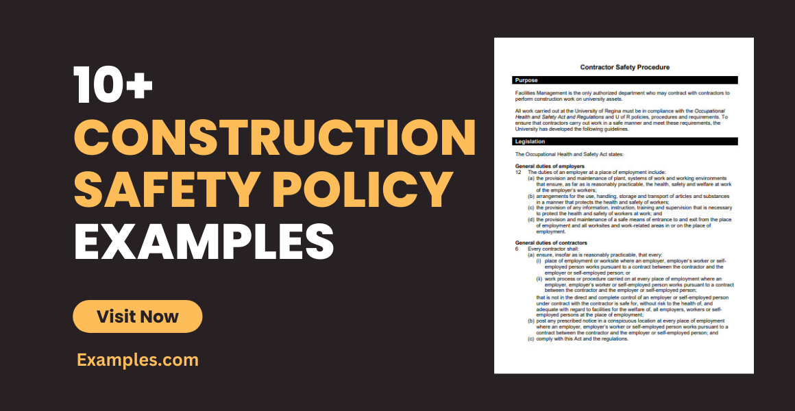 construction safety policy examples