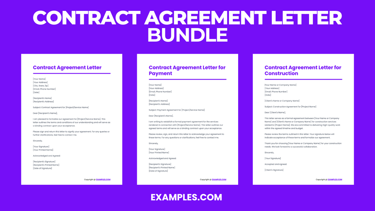 Contract Agreement Letter Bundle