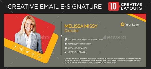 creative college student email signature example