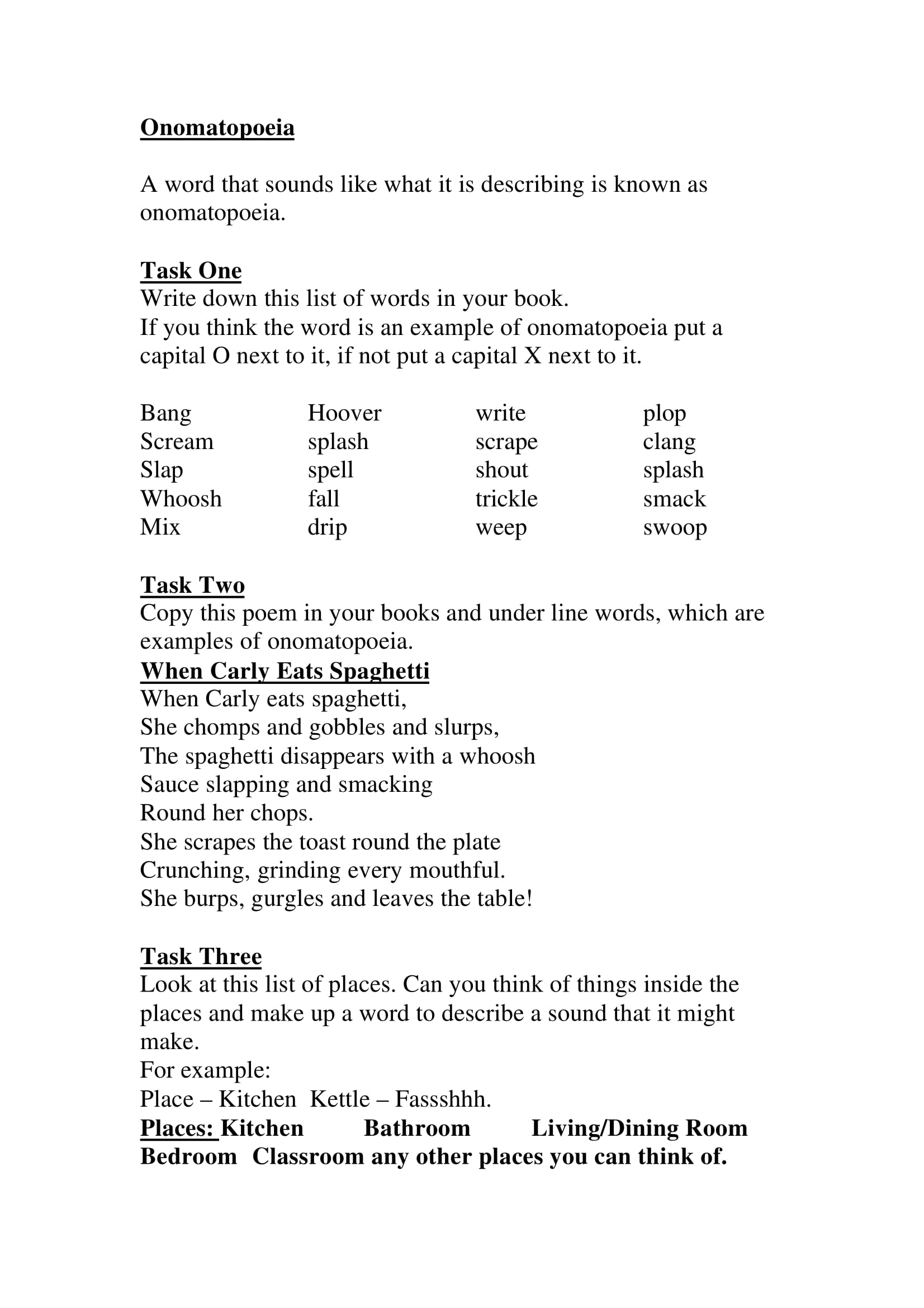 Defining Onomatopoeia Example