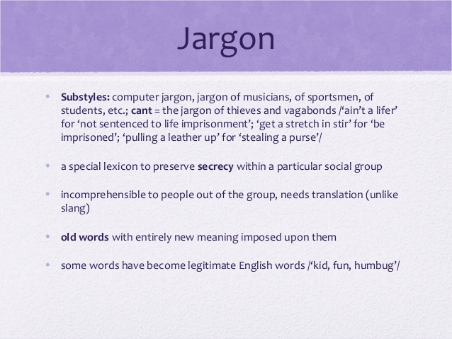 What Is Jargon Example