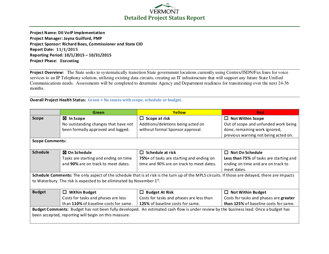 Simple Project Status Report Examples 8 PDF Examples