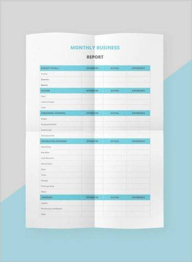 editable monthly business management report example