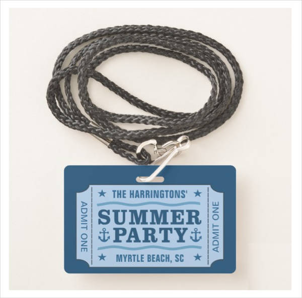 Editable Summer Party Ticket Design Example