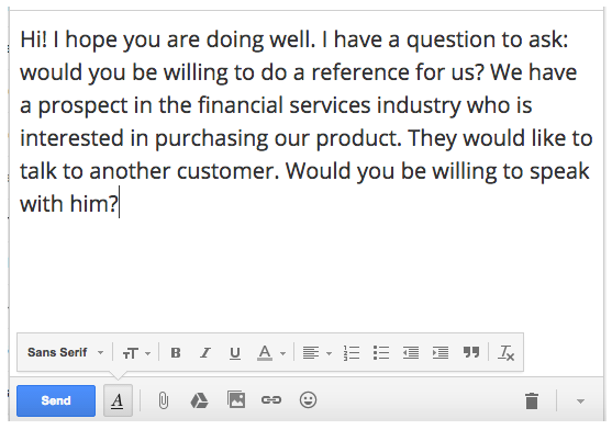 Email Asking For A Reference Body Example