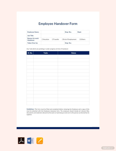 Employee Handover Report